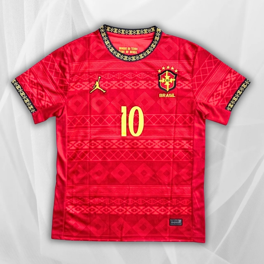 Neymar Brasil Soccer Red Jersey